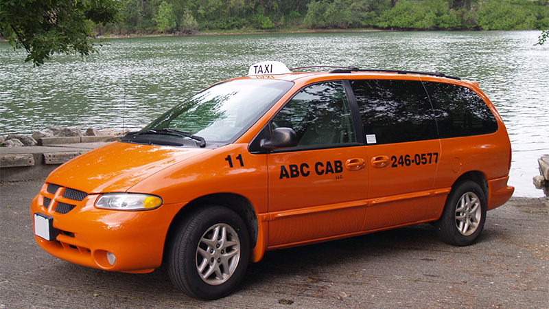 Taxi Cab near the Sacramento River